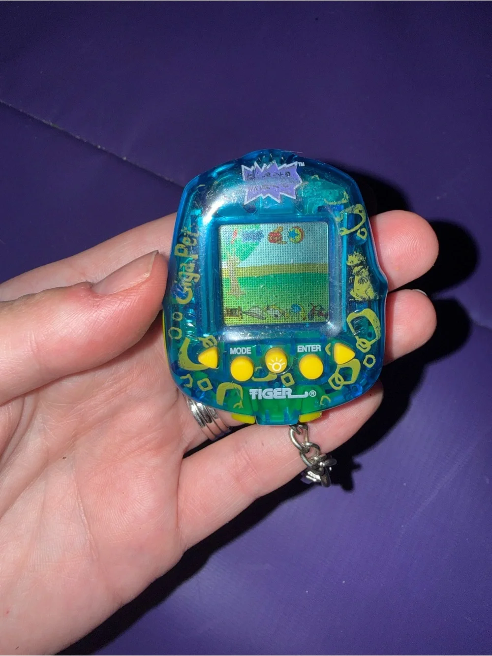 Nickelodeon Rugrats Wallet with Blue/Yellow Tamagotchi Style Keychain